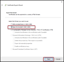 SSL Certificate - Select Export Format
